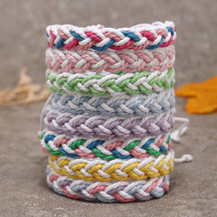 Handwoven Cotton String Bracelet in Artistic Style