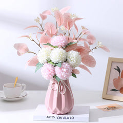 Artificial Eucalyptus Ball and Daisy Bouquet Decor