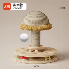 Cat Scratching Post with Durable Sisal and Toy Combo