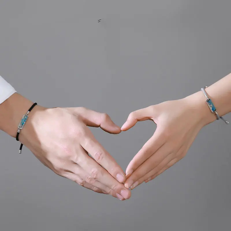 Sterling Silver Couple Style Copper Bracelet