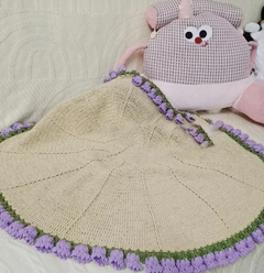 DIY Crocheted Blue Be;; Flower Blanket KIT
