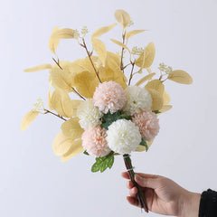 Artificial Eucalyptus Ball and Daisy Bouquet Decor