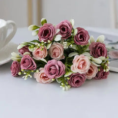European 15-Piece Rose Bouquet for Home Decor