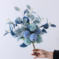 Artificial Eucalyptus Ball and Daisy Bouquet Decor