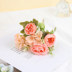 Artificial Rose and Peony Bouquet for Home Decor