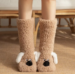 Women’s Plush Floppy-Ear Dog Socks