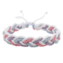 Handwoven Cotton String Bracelet in Artistic Style