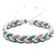 Handwoven Cotton String Bracelet in Artistic Style