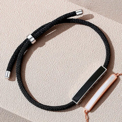 Sterling Silver Couple Bracelet with Agate Weaving Design