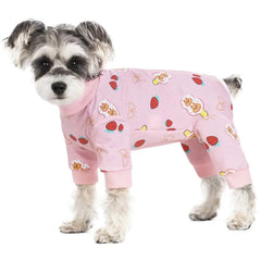 Size XL Dog Surgical Recovery Suit – Cute Pink Strawberry Onesie