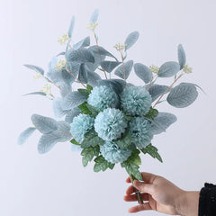 Artificial Eucalyptus Ball and Daisy Bouquet Decor