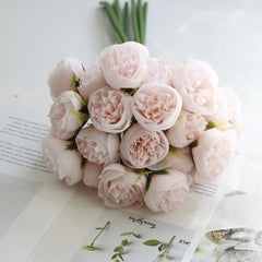 27-Piece Tea Rose Bouquet for Weddings and Home Decor