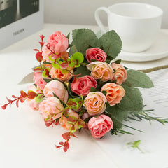 Artificial Rose and Peony Bouquet for Home Decor