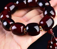 Natural Brazilian Red Agate Bracelet - Stylish Wine Red