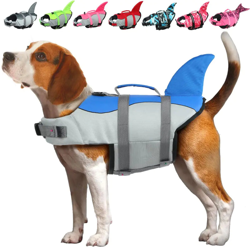 Dog Life Jacket Shark - Dog Life Vests for Dogs with Rescue Handle