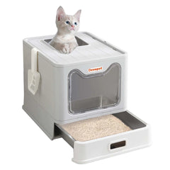 Devopet Stainless Steel Enclosed Cat Litter Box