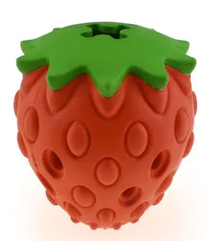 Dog Chew Toy - Bite-Resistant Treat-Dispensing Strawberry