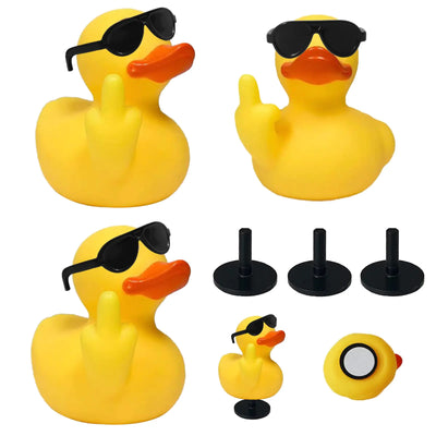 3pcs Middle Finger Duck - Funny Jeep Ducks with Sunglasses