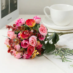 Artificial Rose and Peony Bouquet for Home Decor