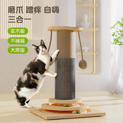 Cat Scratching Post with Durable Sisal and Toy Combo
