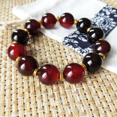 Natural Brazilian Red Agate Bracelet - Stylish Wine Red